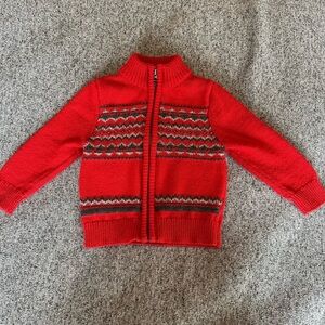 🌟3/$20🌟 Oshkosh red and gray fair isle sweater